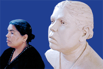 Portrait 3 <br/>Size: Life size <br/>Medium: Clay (later converted in glass-fibre)